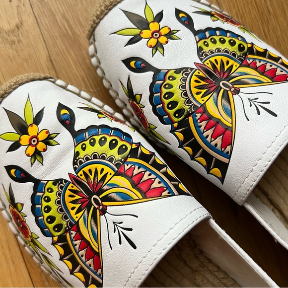 ASH White Leather Butterfly Espadrilles Shoes - Picture 3 of 5